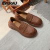 EVERAU复古牛皮鞋面随性别致氛围感女士乐福鞋EA7084 商品缩略图2