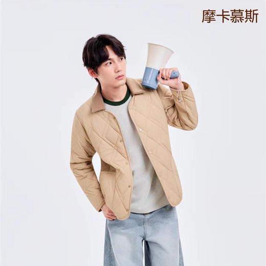 可拆翻领绗缝羊毛长袖外套保暖棉衣，秋冬棉服可拆卸毛领一衣两穿 商品图7