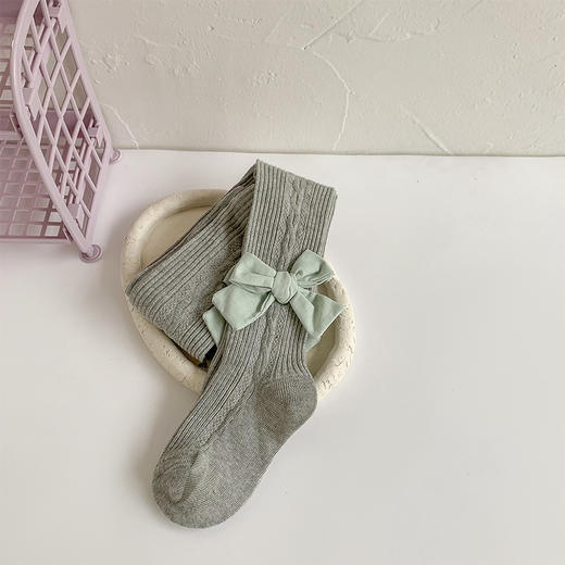 【纯色简约，搭配可爱的蝴蝶结，让你的小公主更加可爱】儿童连裤袜宝宝春秋季婴儿打底袜 纯色蝴蝶结连体袜女童打底裤。hb 商品图8