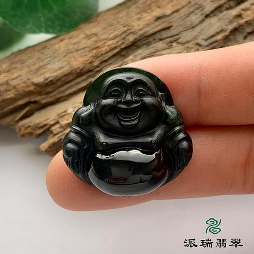 派瑞翡翠 翡翠佛 糯种 墨翠 商品图2