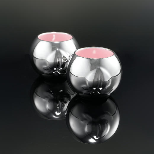 喜行乐/福禄桃圆茶杯一对 银 商品图0