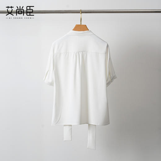 2025夏季新款白色设计感短袖衬衫时尚减龄洋气正式场合高级感上衣 商品图4