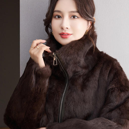 TC25562真兔毛两面穿派克服新款外套皮毛獭兔一体冬季皮草女冬季毛毛上衣 商品图3