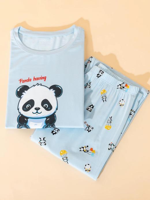 【熊猫乐园莫代尔】舒雅童装男童长袖长裤家居套装熊猫乐园系列95%莫代尔5%氨纶180g  3B/25238H 商品图4