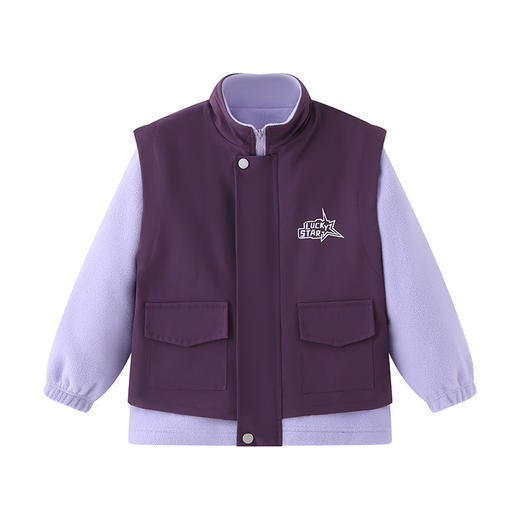 出口品质❗️❗️【儿童户外防风假两件外套】里层摇粒绒➕外层防风马甲，一件顶三件💪🏻防风保暖，轻盈灵动，工装口袋与立体剪裁😎胖瘦宝宝都能穿出潮酷范儿～ 商品图2