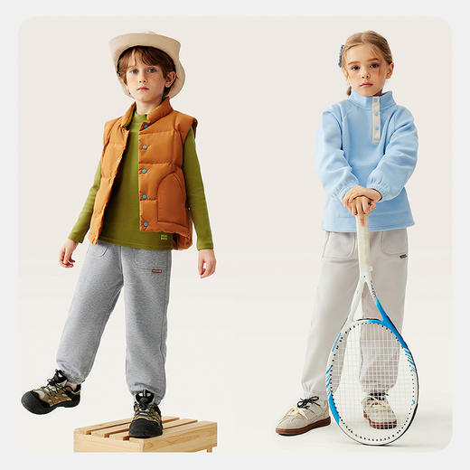 迷你巴拉男童女童裤子2025冬新品儿童保暖腰头可调节长裤 商品图2