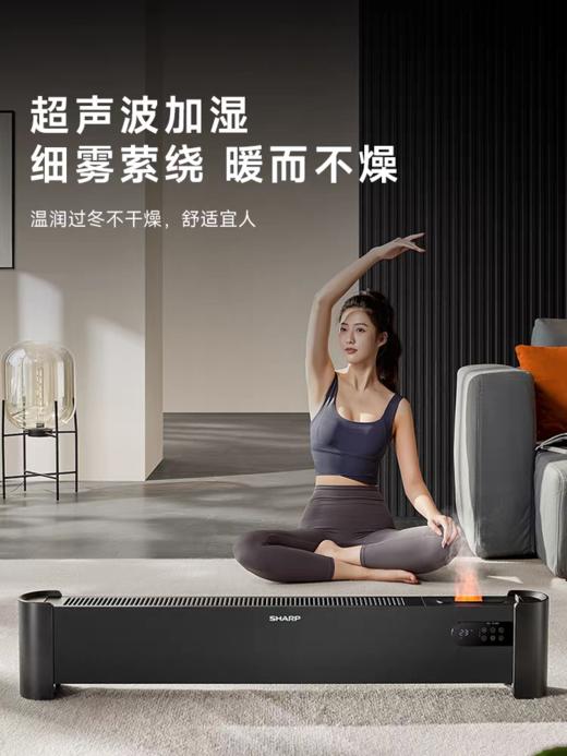 夏普折叠踢脚线电暖气遥控款HX-BR225A-H-S 商品图1