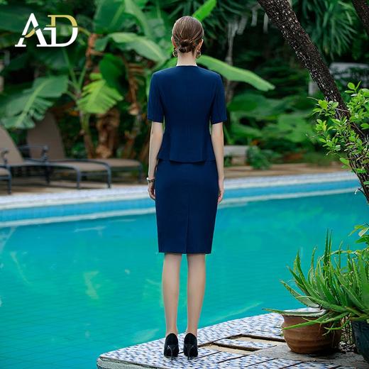 AD藏青色西装正装女高端售楼部工装职业装气质女神范套装方领西服 商品图4