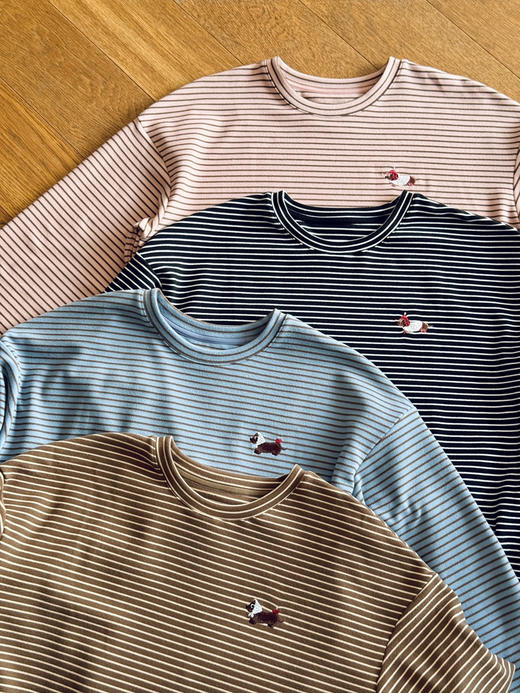 25暖冬德绒---小狗刺绣长袖中长T恤【包邮+三天无理由退换】 商品图13