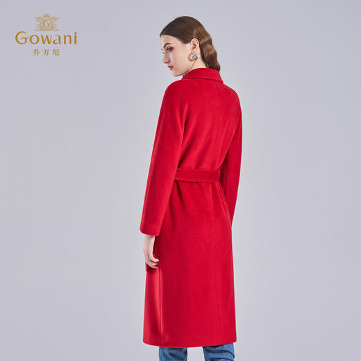 乔万尼100%绵羊毛长款时尚优雅毛呢外套大衣EM4A585 商品图4