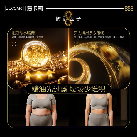 ZUCCARI 意卡莉久坐腰腹肥胖组合：金装版888代谢饮+888小腰饮 商品图6