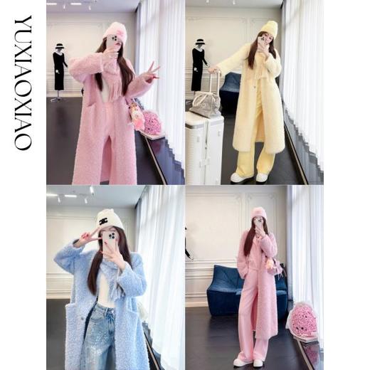 余潇潇【悉尼晨光】松弛慵懒宽松可拆卸围巾单排扣落肩长款外套 商品图0