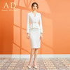 AD春季时尚白色名媛小香风荷叶边西装套装职场正装气质职业女套装 商品缩略图0