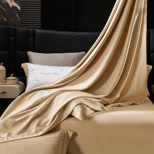 多喜爱 50S全棉色织银丝提花四件套 秋日麦田/暮云笺hl【50S银丝提花】 【全棉材质】【浮雕肌理】【精美刺绣】轻奢礼箱 柔润丝光 质感柔滑 莹亮光泽 花型立体 商品图6