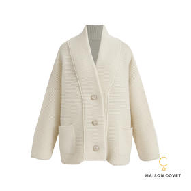 MAISON COVET 纯山羊绒翻领开衫外套