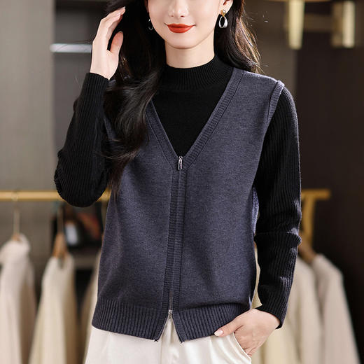 CC漂亮假两件毛衣女2025秋冬时尚洋气时髦上衣内搭可外穿打底衫大码 商品图2