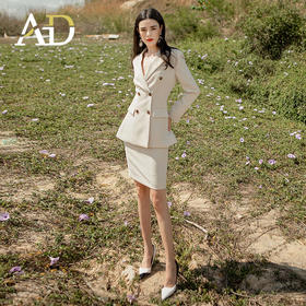 AD职业西装套装女秋冬款加厚西服外套时尚名媛通勤时装气质两件套