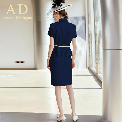 AD夏季高端OL售楼美容院工作服职业装西装套装女时尚气质名媛正装 商品图4