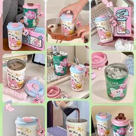 (包邮)花伴森bablov咖啡杯370ml嘟嘟(三种颜色）