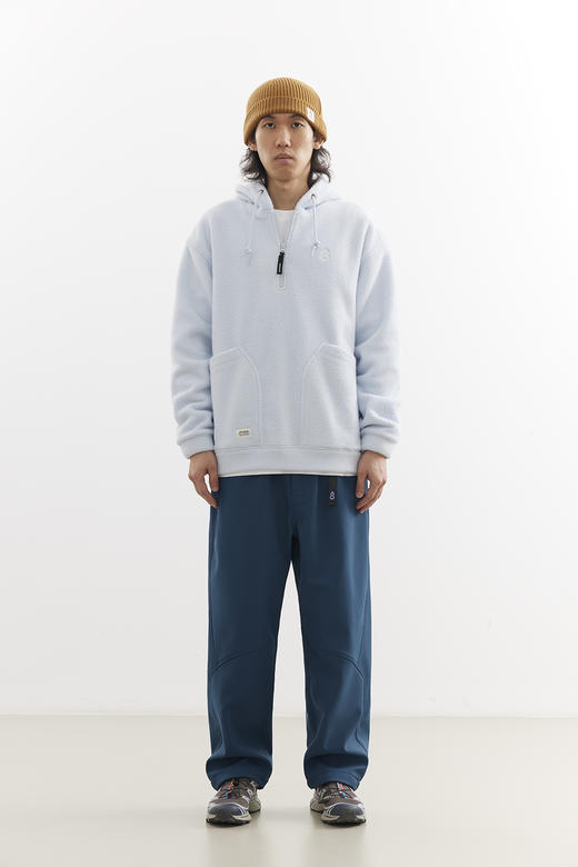 吃茶去chichaqu25秋冬摇粒绒抓绒套头衫加厚保暖宽松拉链带帽卫衣 商品图2