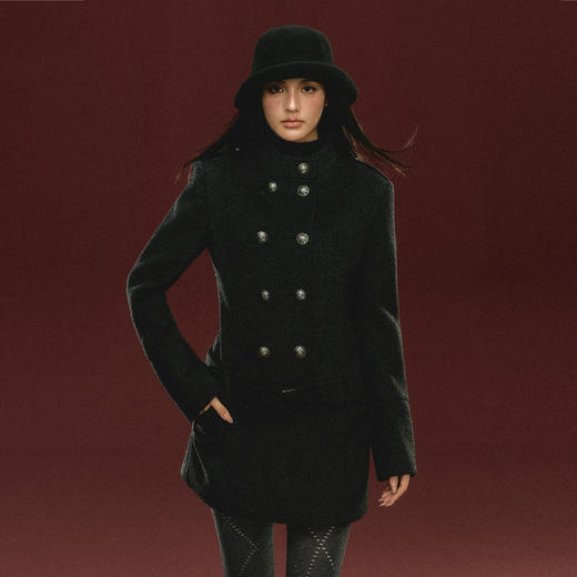 Ariseism 美式复古设计感呢子连衣裙女秋季新款裙子 商品图0