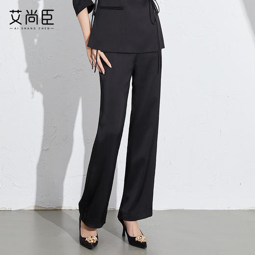艾尚臣西装裤女2024夏职业套装垂坠感高级感直筒时尚正装裤子薄款 商品图3