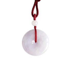 【天然正品】A货翡翠天然细腻糯种紫罗兰平安扣翡翠吊坠项链女士161025NJS41特价