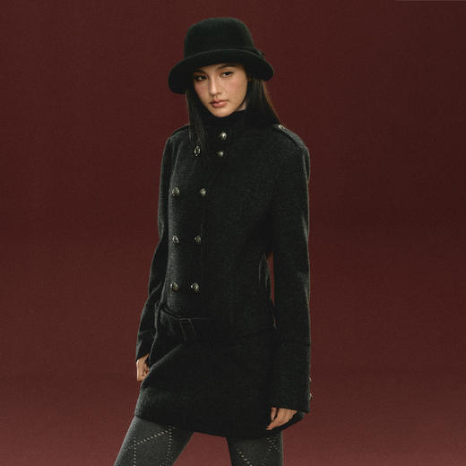 Ariseism 美式复古设计感呢子连衣裙女秋季新款裙子 商品图1