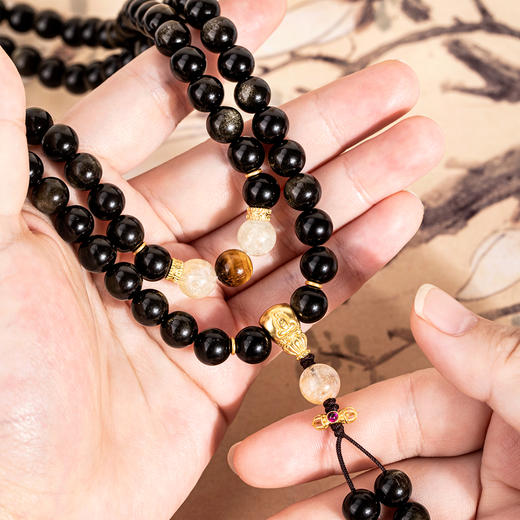 珠御在殿【紫禁守护】金曜石手串/项链 虎眼金曜 金瑞呈祥 流光婉转 福运交织 商品图5