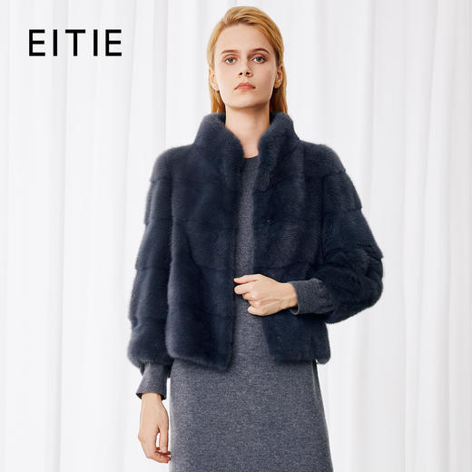 EITIE爱特爱冬季新款立领保暖奢华短款显瘦皮草外套8093714 商品图0