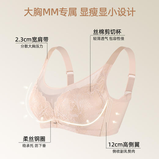 【商场同款】熳洁儿 大胸显小抹胸式剪切杯文胸蕾丝搭配无痕CDE杯24201331 商品图1