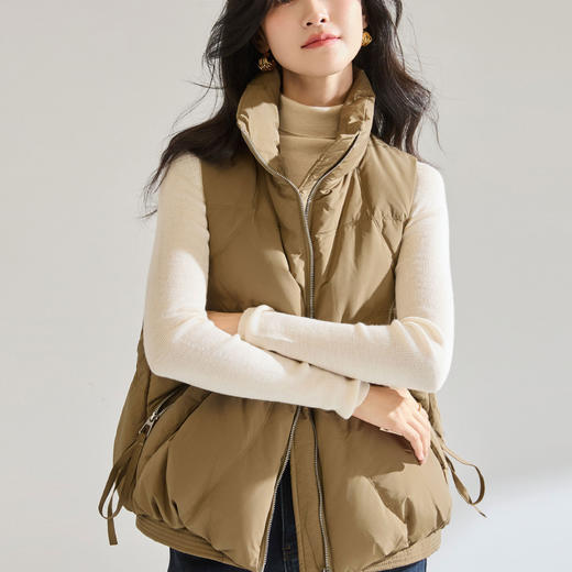 「高货sh」全新升级【铂金会员275/天猫369/差价94】(11902)洛诗琳立领90白鸭绒羽绒马甲2025冬季百搭保暖无袖外套 商品图3