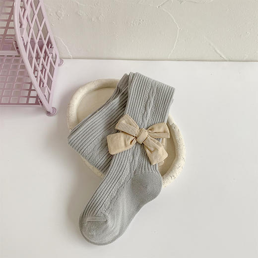【纯色简约，搭配可爱的蝴蝶结，让你的小公主更加可爱】儿童连裤袜宝宝春秋季婴儿打底袜 纯色蝴蝶结连体袜女童打底裤。hb 商品图6