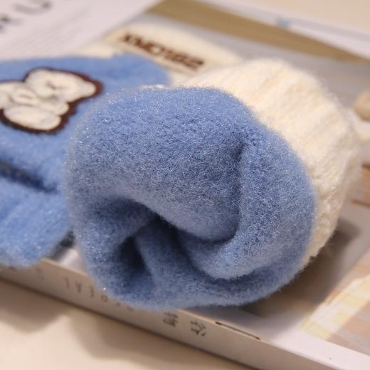 儿童写字手套男孩秋冬保暖针织防寒半指翻盖8-12岁中大童学生防冻（颜色随机） 商品图2