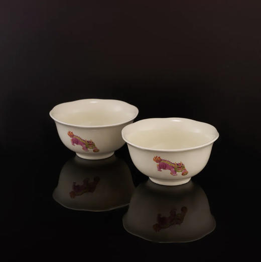 喜行乐/祥瑞麒麟圆满对碗 白 商品图2
