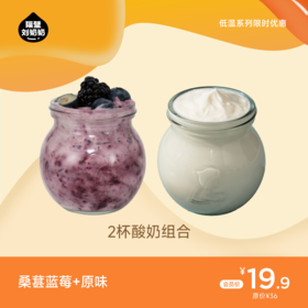 【2杯酸奶组合】桑葚蓝莓酸奶＋宝宝能量酸奶