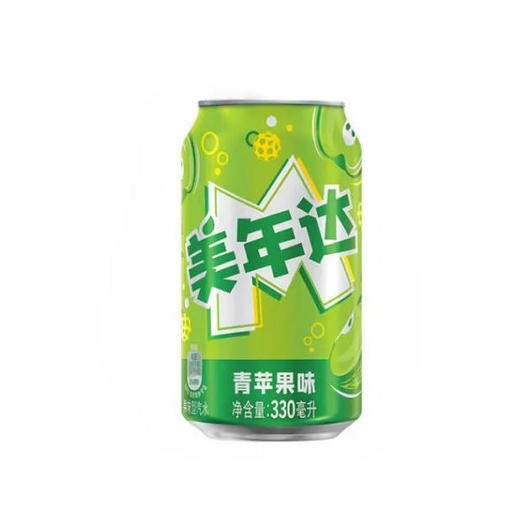 美年达Mirinda 青苹果味汽水碳酸饮料(新老包装随机) 330ml/罐 商品图0
