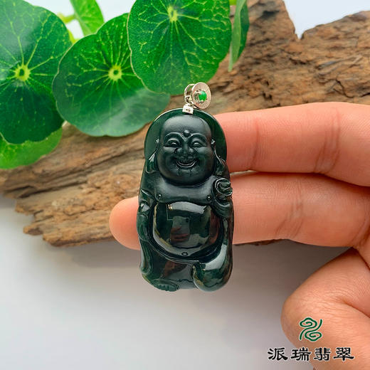 派瑞翡翠 翡翠佛 糯种 墨翠 商品图3