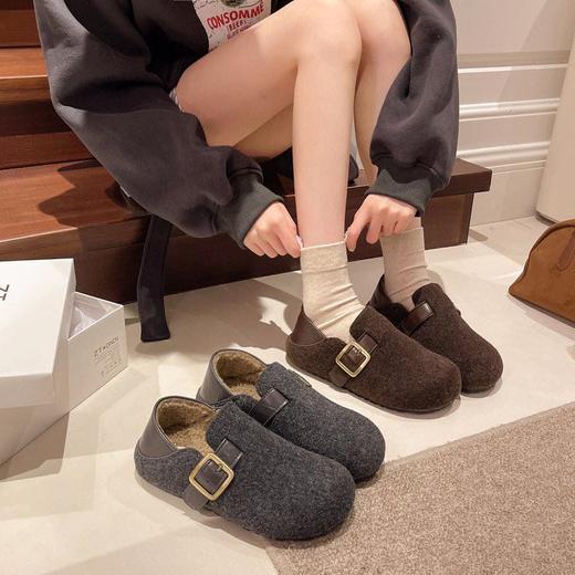 【YW】无忧购毛毛勃肯鞋女厚底加绒鞋秋冬新款外穿懒人鞋6673（截单后3-5天发货） 商品图1