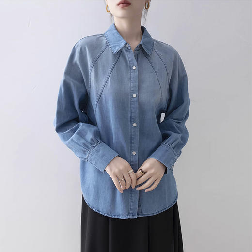 裁缝学苑AS591复古设计感上衣外套牛仔衬衫纸样女装新款插肩衬衣样板 商品图4