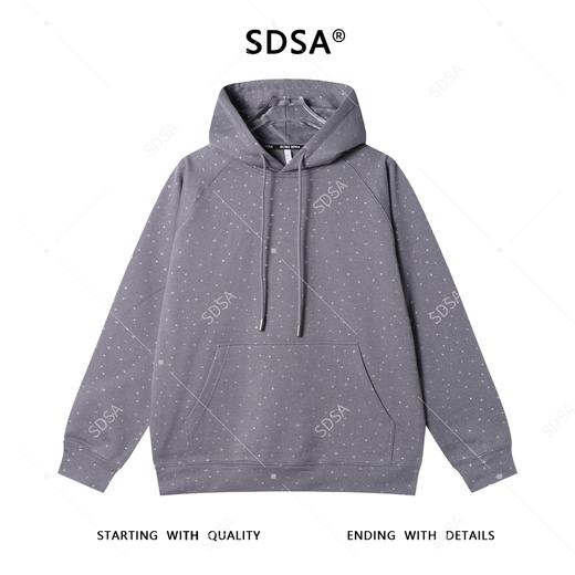 WY1248SDSA男士秋冬新款痞帅男装潮牌洒金满印十字印花抽绳连帽卫衣百搭 商品图1