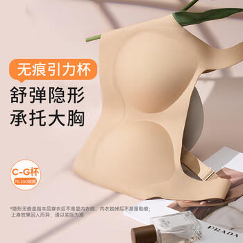 奶糖派无痕引力杯大胸软支撑舒适隐形舒弹承托透气舒爽内衣文胸女送女友 商品图1