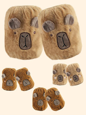 卡皮巴拉袖套儿童秋冬女护袖卡通绒袖头宝宝防污学生工作短款（款式随机）