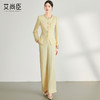 艾尚臣黄色西装外套女2024高级感阔腿裤职业套装休闲正装女神范秋 商品缩略图2