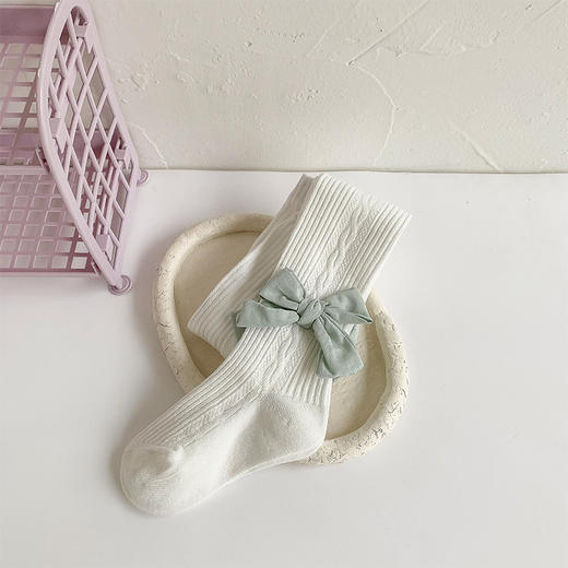 【纯色简约，搭配可爱的蝴蝶结，让你的小公主更加可爱】儿童连裤袜宝宝春秋季婴儿打底袜 纯色蝴蝶结连体袜女童打底裤。hb 商品图4