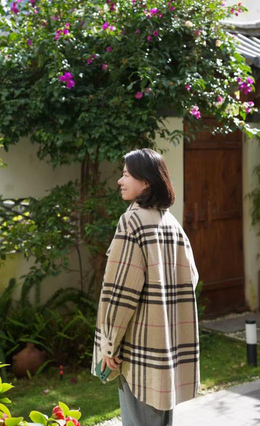 100％羊毛巴*莉同款羊毛格纹大衣 商品图13