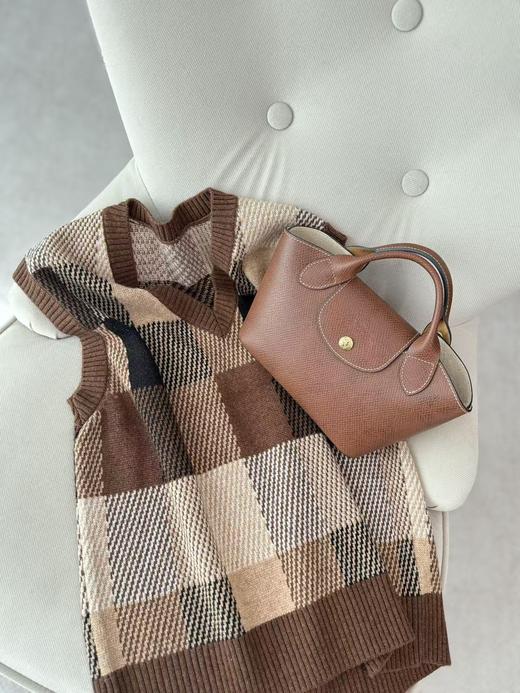 栗咖格调|美拉德撞色格纹马甲 商品图4