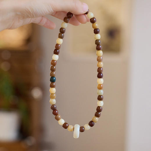 【敦煌色·菩提双圈手串】敦煌福泽天然多宝菩提手串白玉菩提绕指柔跑环老型桶珠双层手串 商品图5