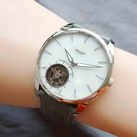 【95新】PARMIGIANI 帕玛强尼PFH279-1202400-HA1441自动机械机芯（珍珠陀）陀飞轮TONDA CLASSIC系列40MM（男款）18K白金121025NJT03 商品图9