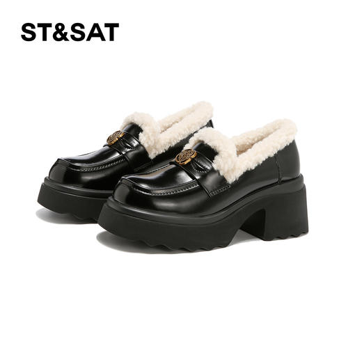 星期六复古山茶花加绒保暖厚底乐福SSD411DT6D 商品图9